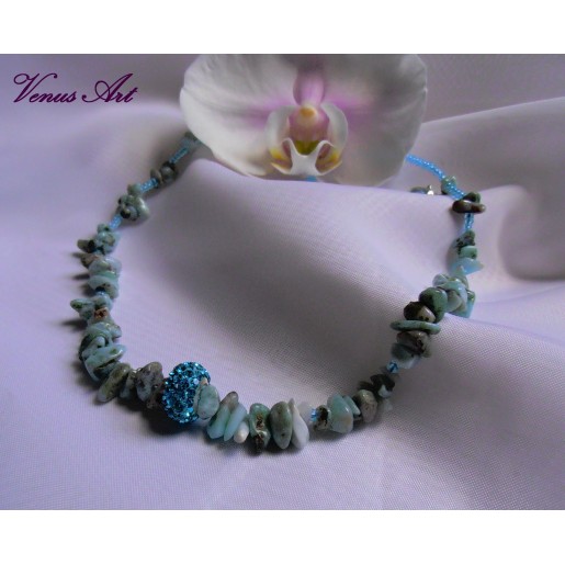 Náhrdelník s minerály "LARIMAR" Shamballa